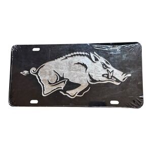 Arkansas‎ Razorbacks Black Metal License Plate Metal Embossed